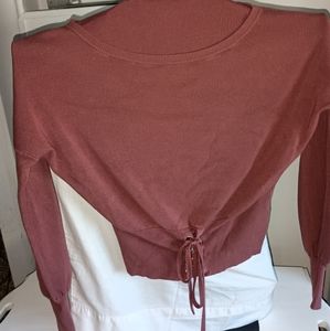 Express wine brown punk peasant sweater. Size small